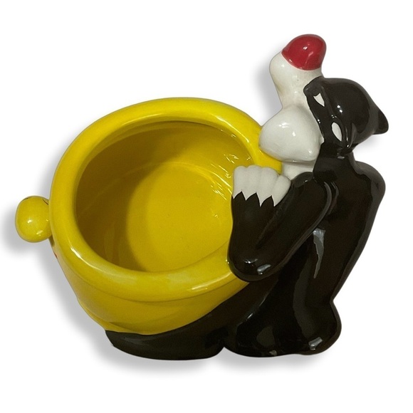 VTG Sylvester Chasing Tweety Bird‎ Ceramic Planter Pot Looney Tunes Warner Bros - Picture 6 of 9